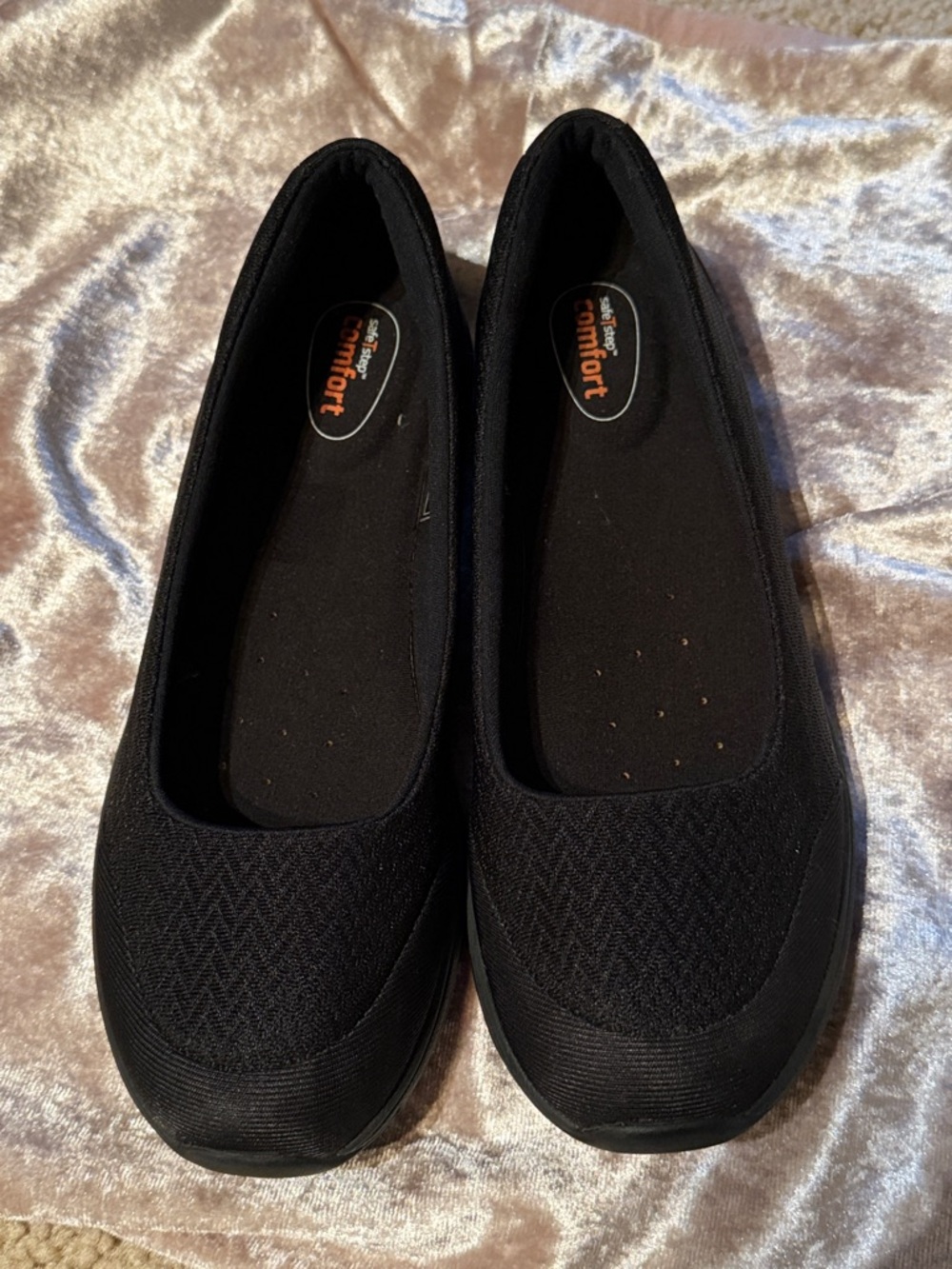 SafeStep Women's Black Slip-On Comfort Flats